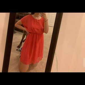 Super cute and comfy coral dress!